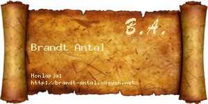 Brandt Antal névjegykártya